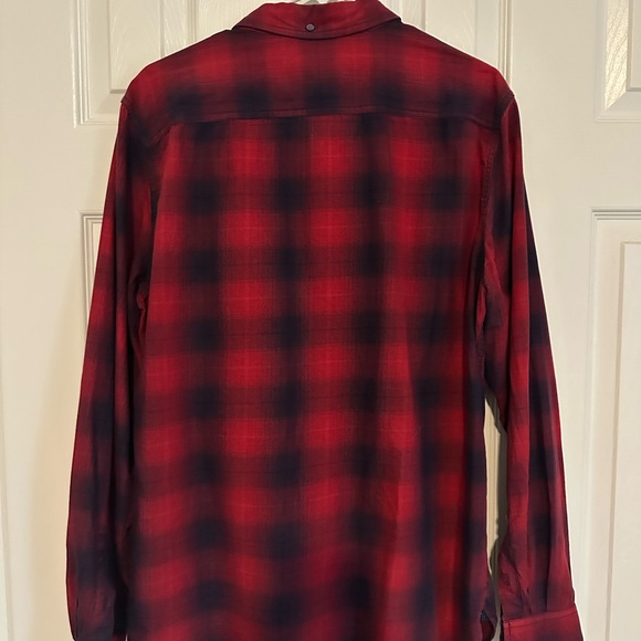 Denim & Flower Red and Navy Plaid Slim Button Down - Picture 2 of 3